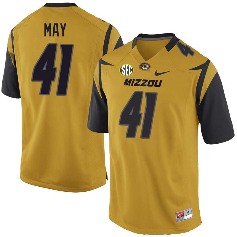 Men #41 Chance May Missouri Tigers College Football Jerseys Sale-Yellow